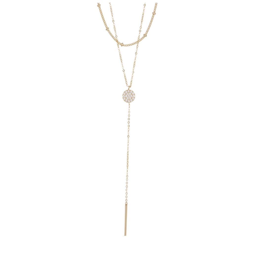 Nordstrom Rack 2 Layer Pave Cz Y Necklace 19$